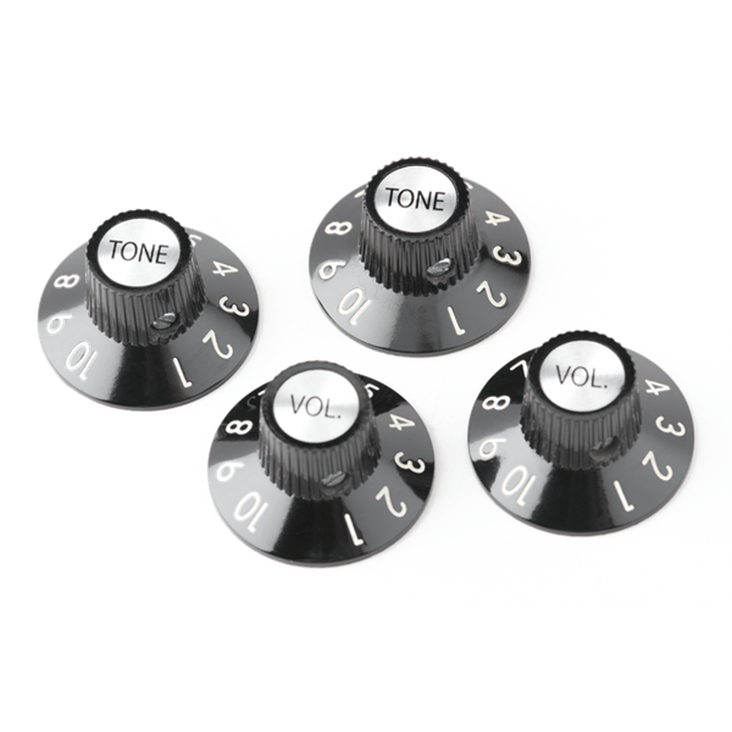 Fender 72 Telecaster Custom Knobs (4) - Black-GUITAR ACCESSORIES & PARTS-Joondalup Music Centre