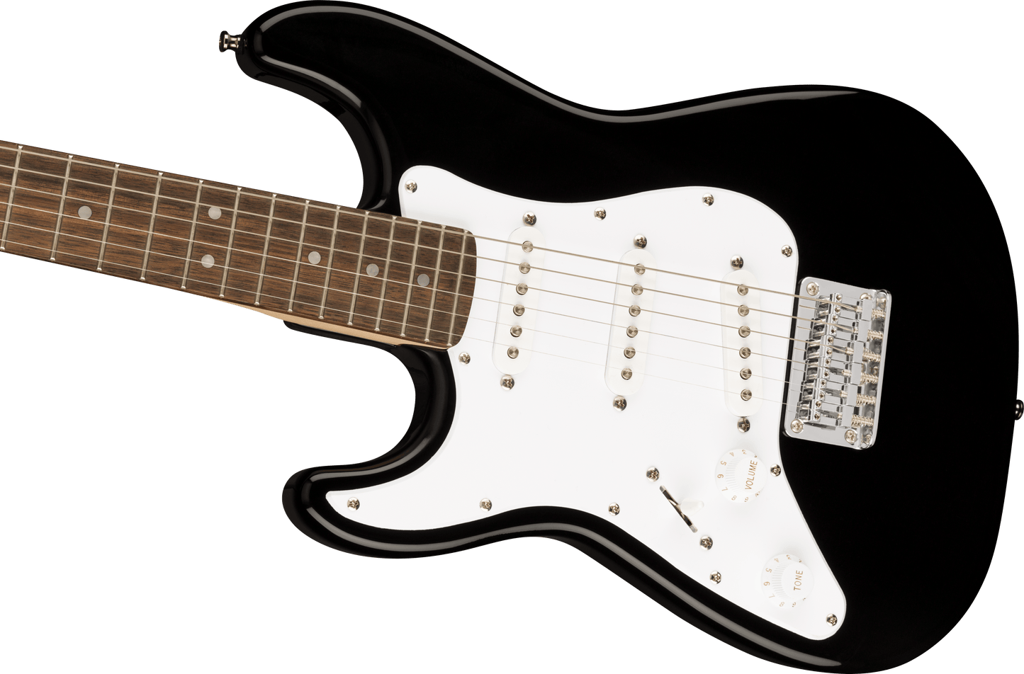 Squier Mini Stratocaster Electric Guitar Left Handed 3/4 Size - Black-ELECTRIC GUITAR-Joondalup Music Centre