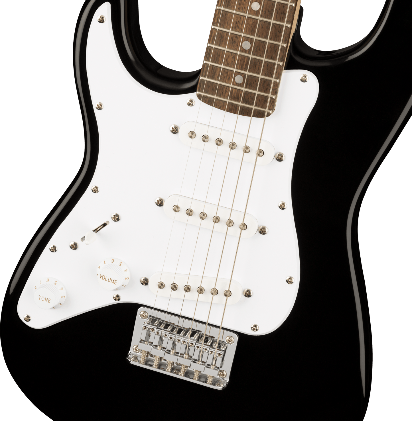 Squier Mini Stratocaster Electric Guitar Left Handed 3/4 Size - Black-ELECTRIC GUITAR-Joondalup Music Centre