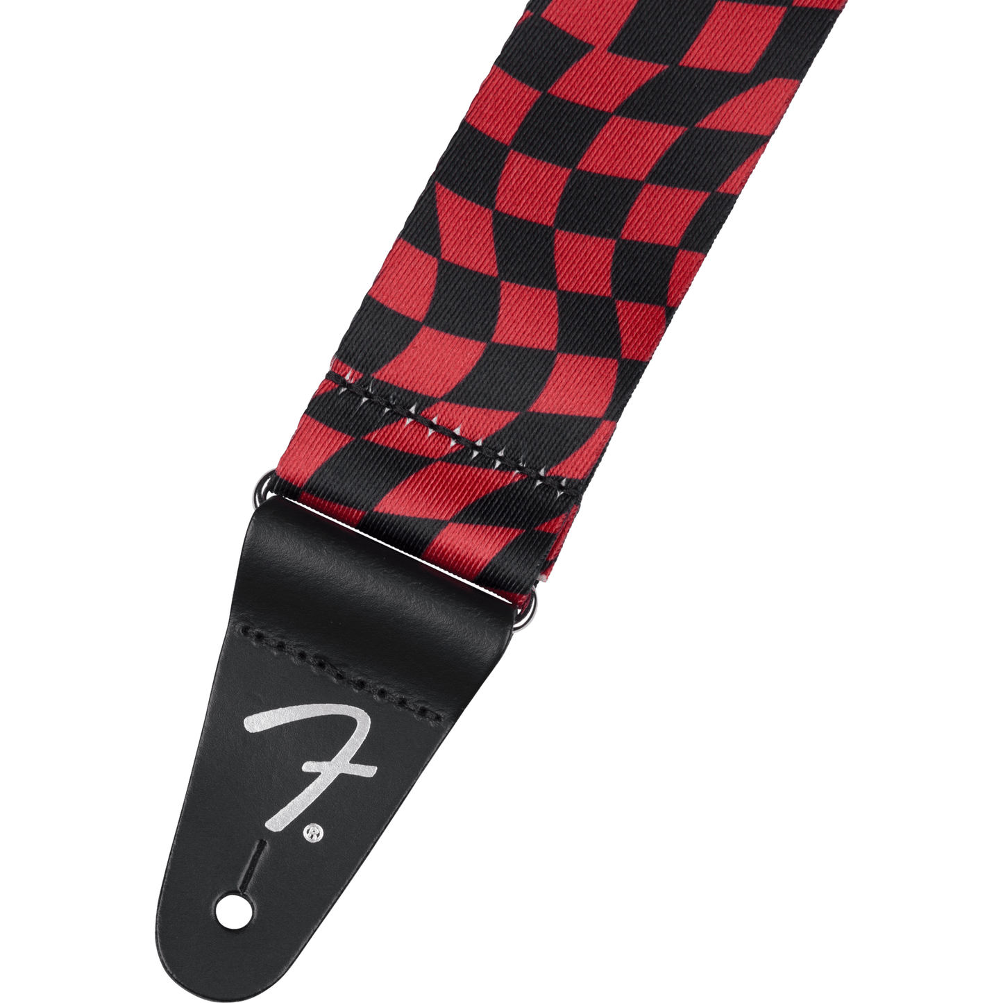 Fender Wavy Checkerboard Polyester Strap - Red-STRAP-Joondalup Music Centre