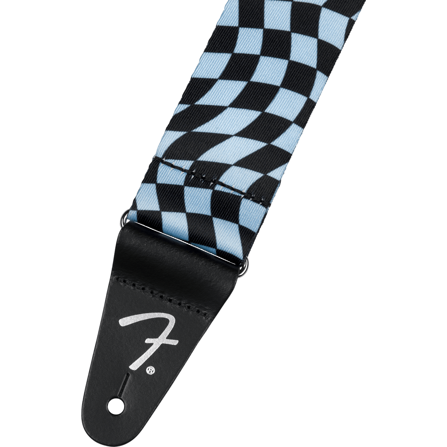 Fender Wavy Checkerboard Polyester Strap - Blue-STRAP-Joondalup Music Centre