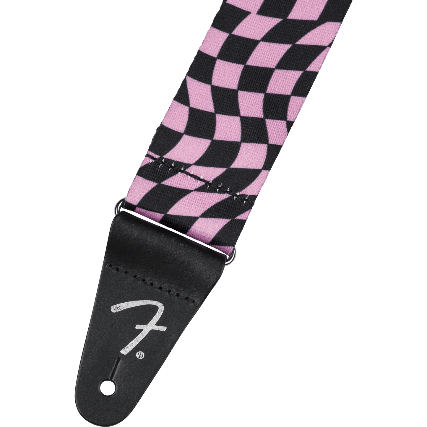 Fender Wavy Checkerboard Polyester Strap - Pink-STRAP-Joondalup Music Centre