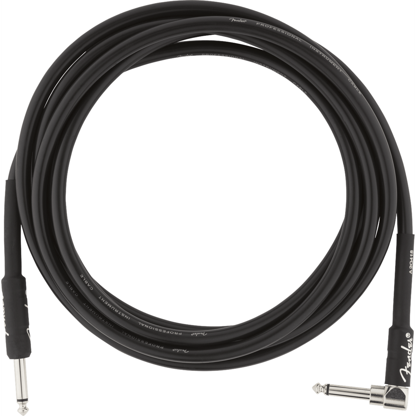 Fender Professional Series Right Angle Instrument Cable 10ft - Black - Joondalup Music Centre