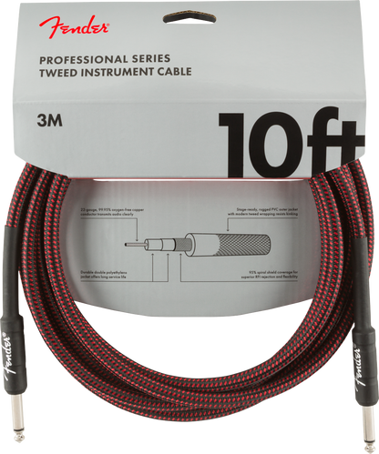 Fender Professional Series Instrument Cable 10FT -  Red Tweed - Joondalup Music Centre