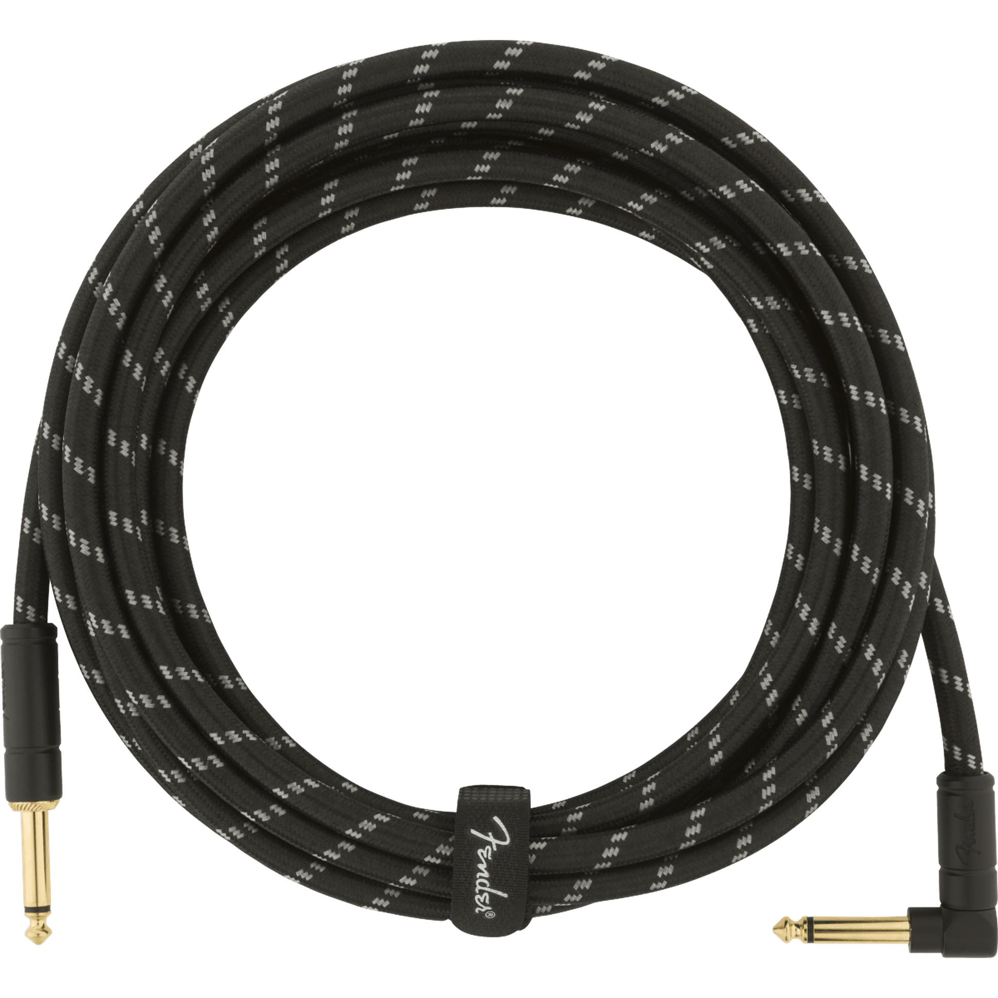 Fender Deluxe Series Right Angle 15ft Cable - Black Tweed - Joondalup Music Centre