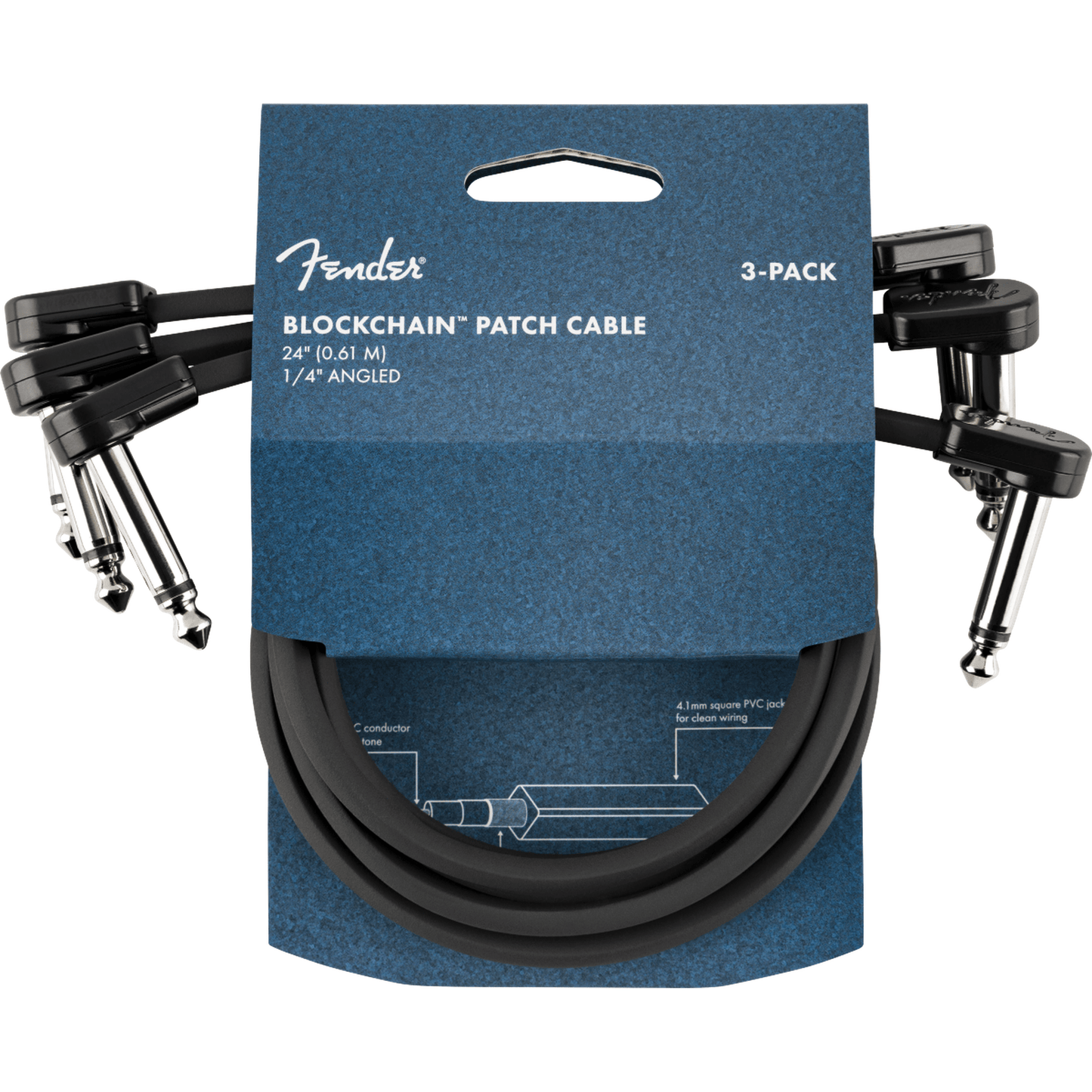 Fender Blockchain 24" Patch Cable - 3-Pack-CABLES & ADAPTORS-Joondalup Music Centre