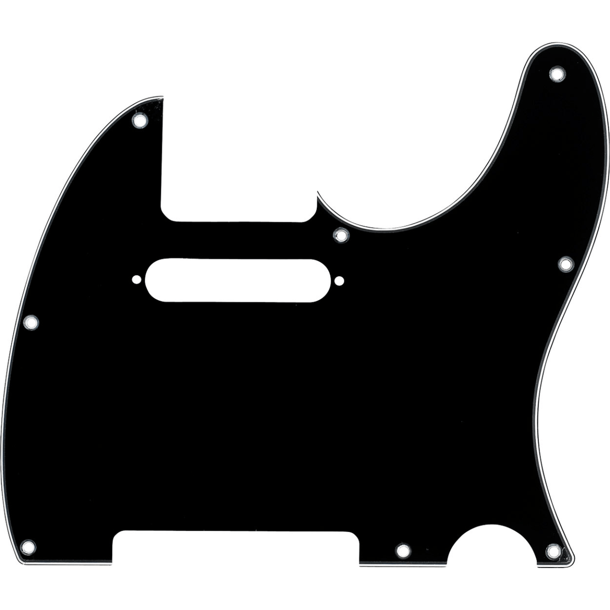 FENDER TELECASTER PICKGUARD 8-HOLE, BLACK, 3 PLY B/W/B - Joondalup Music Centre