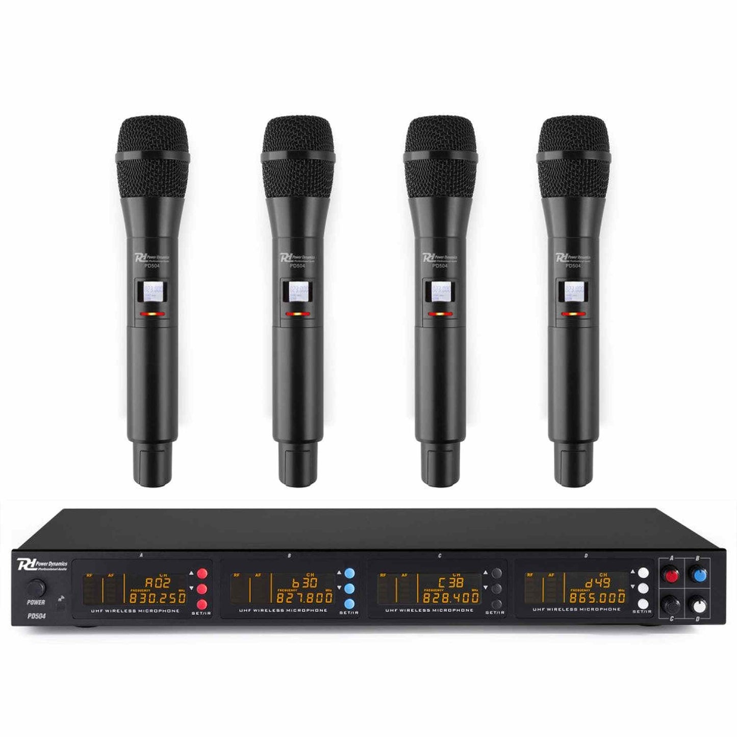 Power Dynamics PD504H - 4 Wireless Handheld Microphones Pack