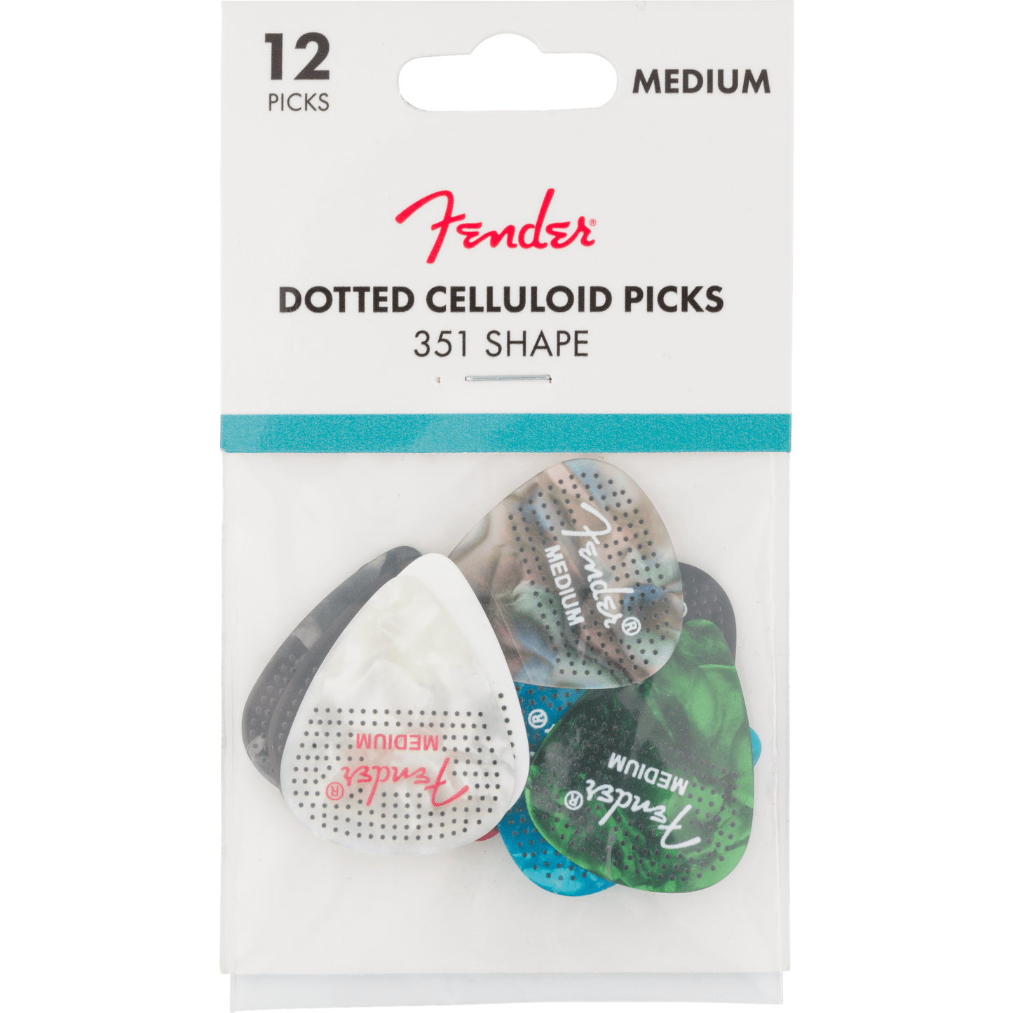 Fender 351 Dotted Celluloid Guitar Picks 12-Pack - Medium