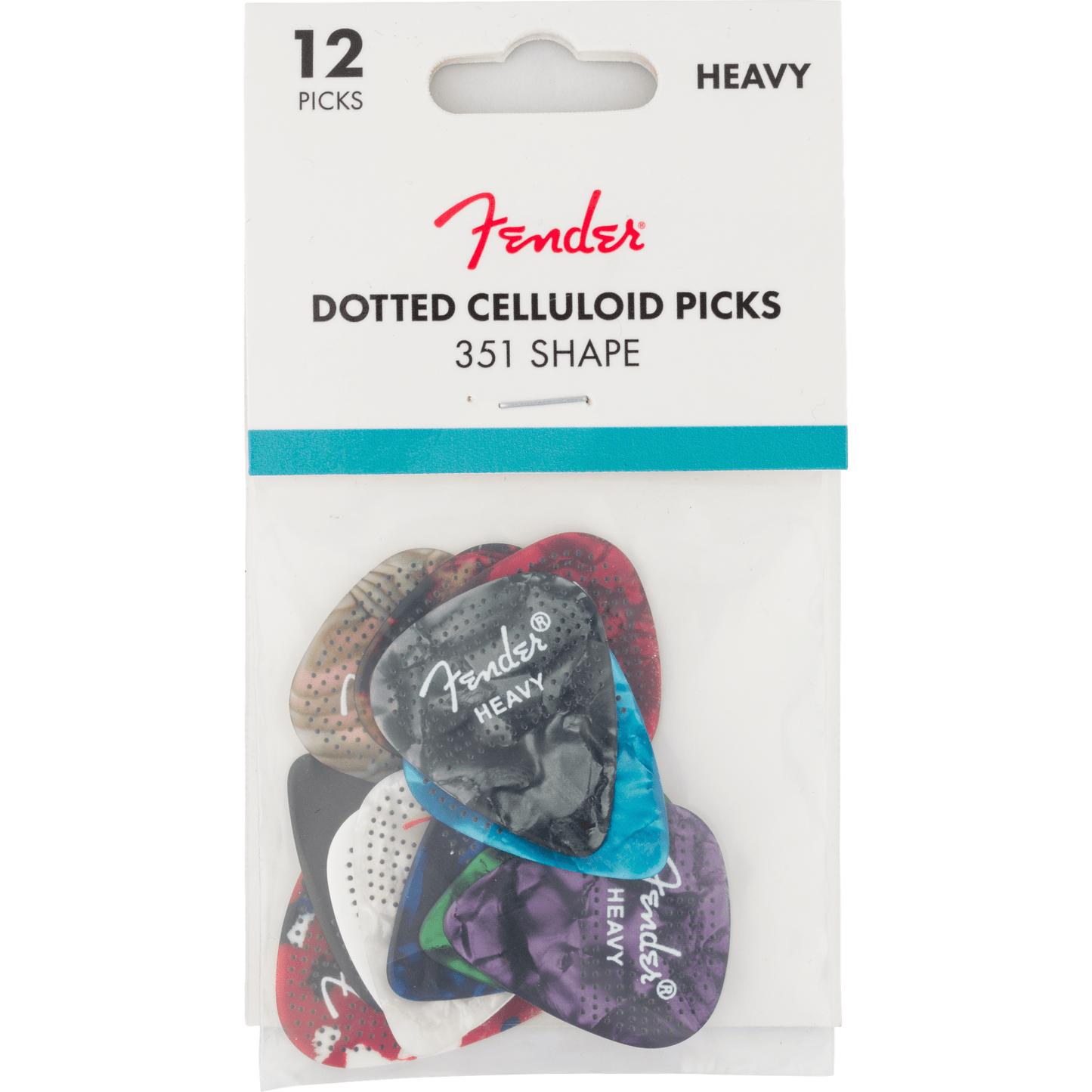 Fender 351 Dotted Celluloid Guitar Picks 12-Pack - Heavy