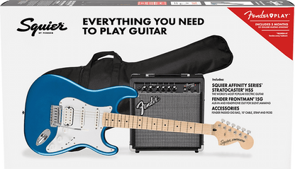 Squier Affinity Stratocaster HSS Electric Guitar Pack - Lake Placid Blue - Joondalup Music Centre