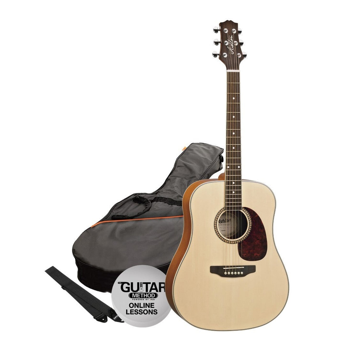 Ashton SPD25 NTM Left Handed Acoustic Guitar Starter Pack - Natural - Joondalup Music Centre
