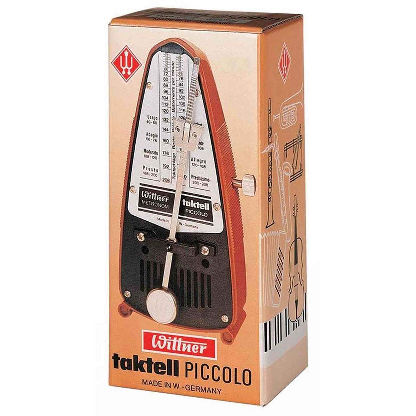 Wittner Taktell Piccolo Series Metronome - Mahogany Brown Colour