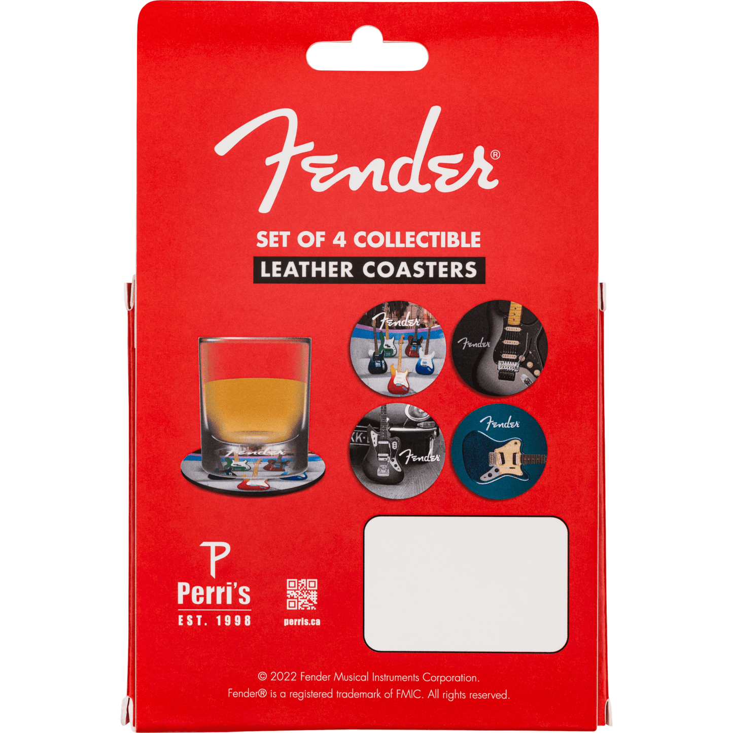 Fender Guitars Coasters, 4-Pack, Multi-Color Leather