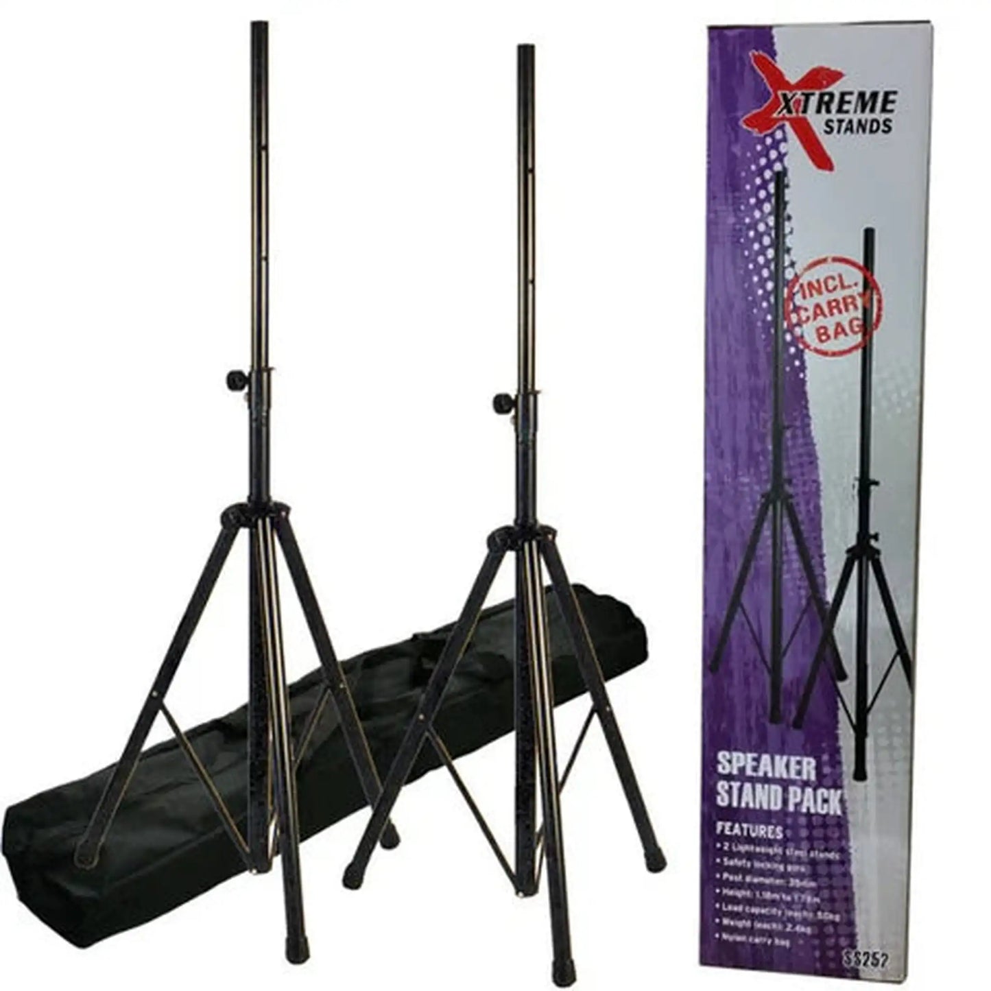 Xtreme SS252 Speaker Stand Set w/Bag