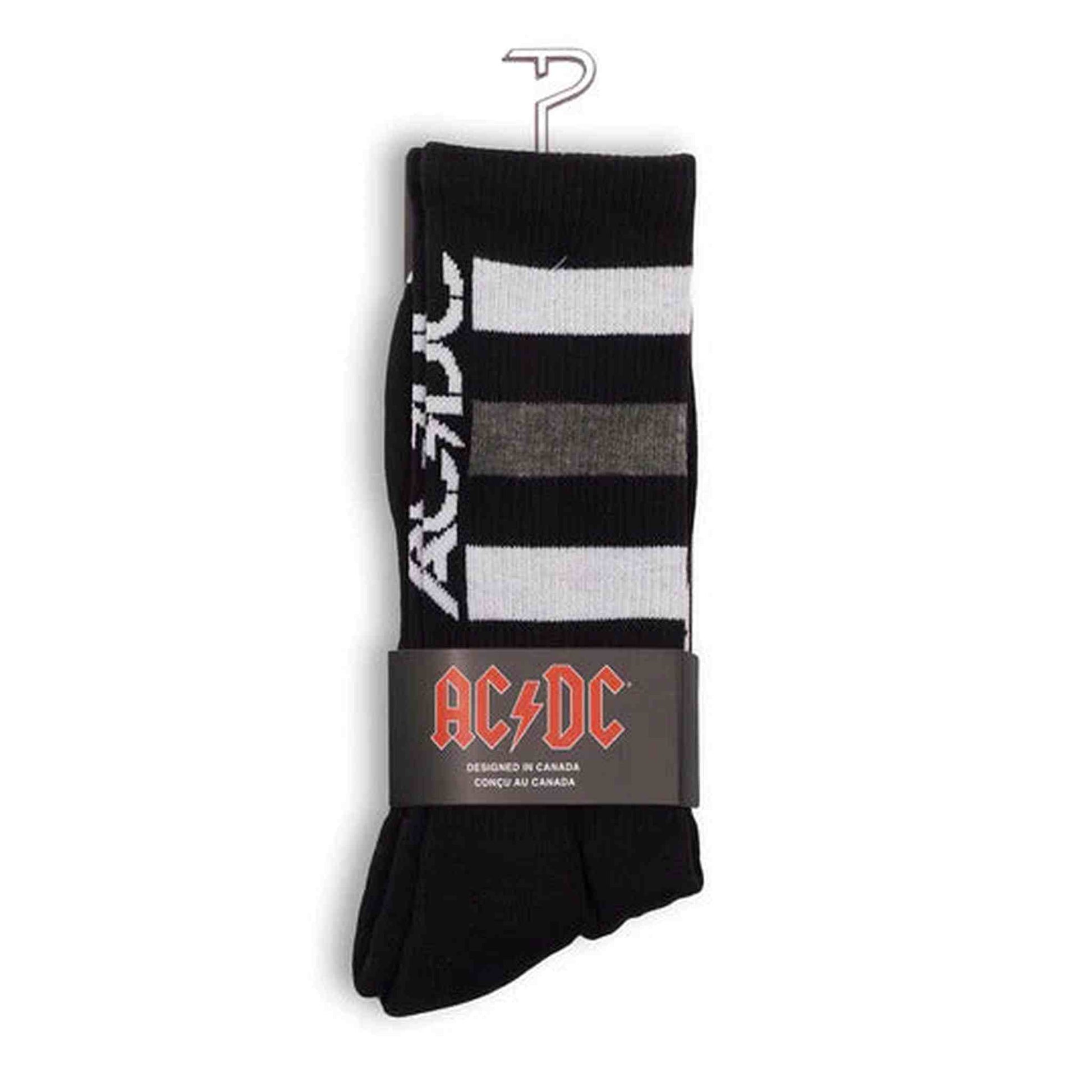 High Volatage Crew Black Lge AC/DC Socks-APPAREL-Joondalup Music Centre