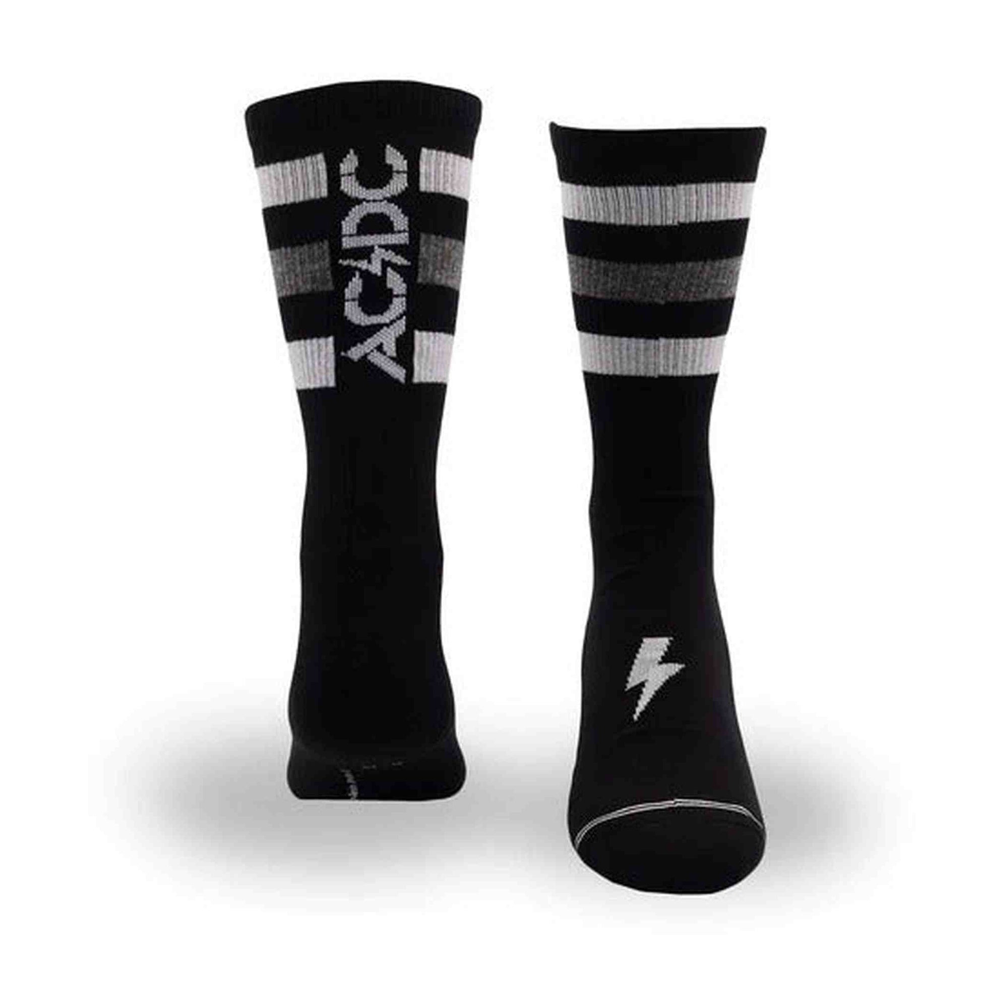 High Volatage Crew Black Lge AC/DC Socks-APPAREL-Joondalup Music Centre