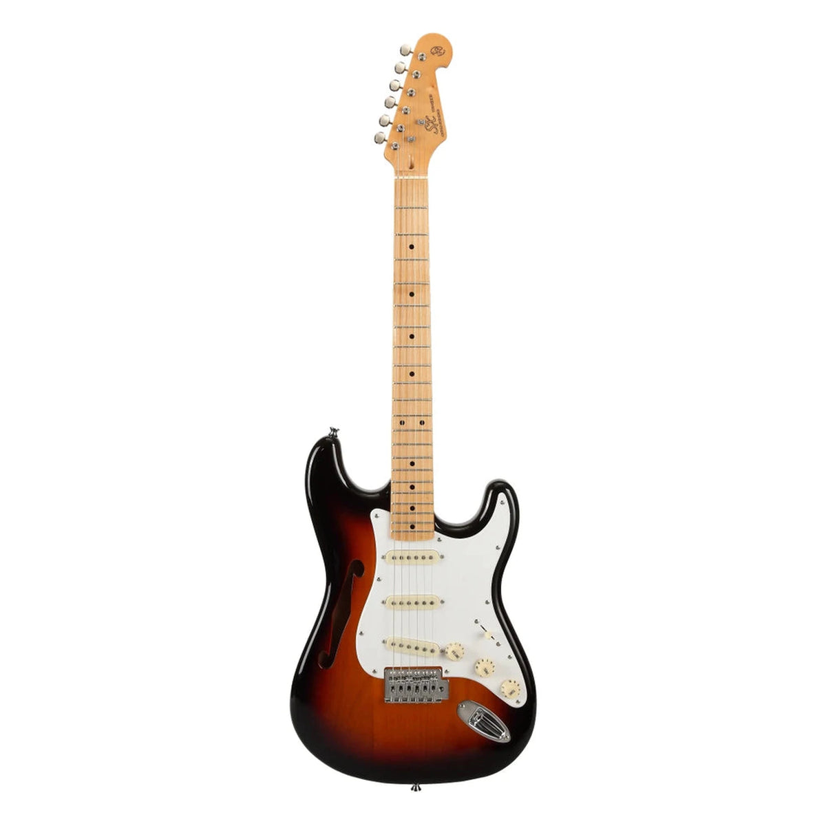 SX Alder Series Semi-Hollow Thinline Strat - 3 Tone Sunburst