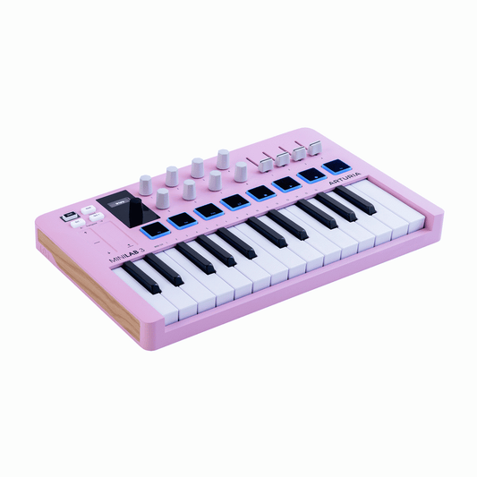 Arturia Minilab MK3 25-Note Controller Keyboard - Rose Quartz Limited Edition angle view