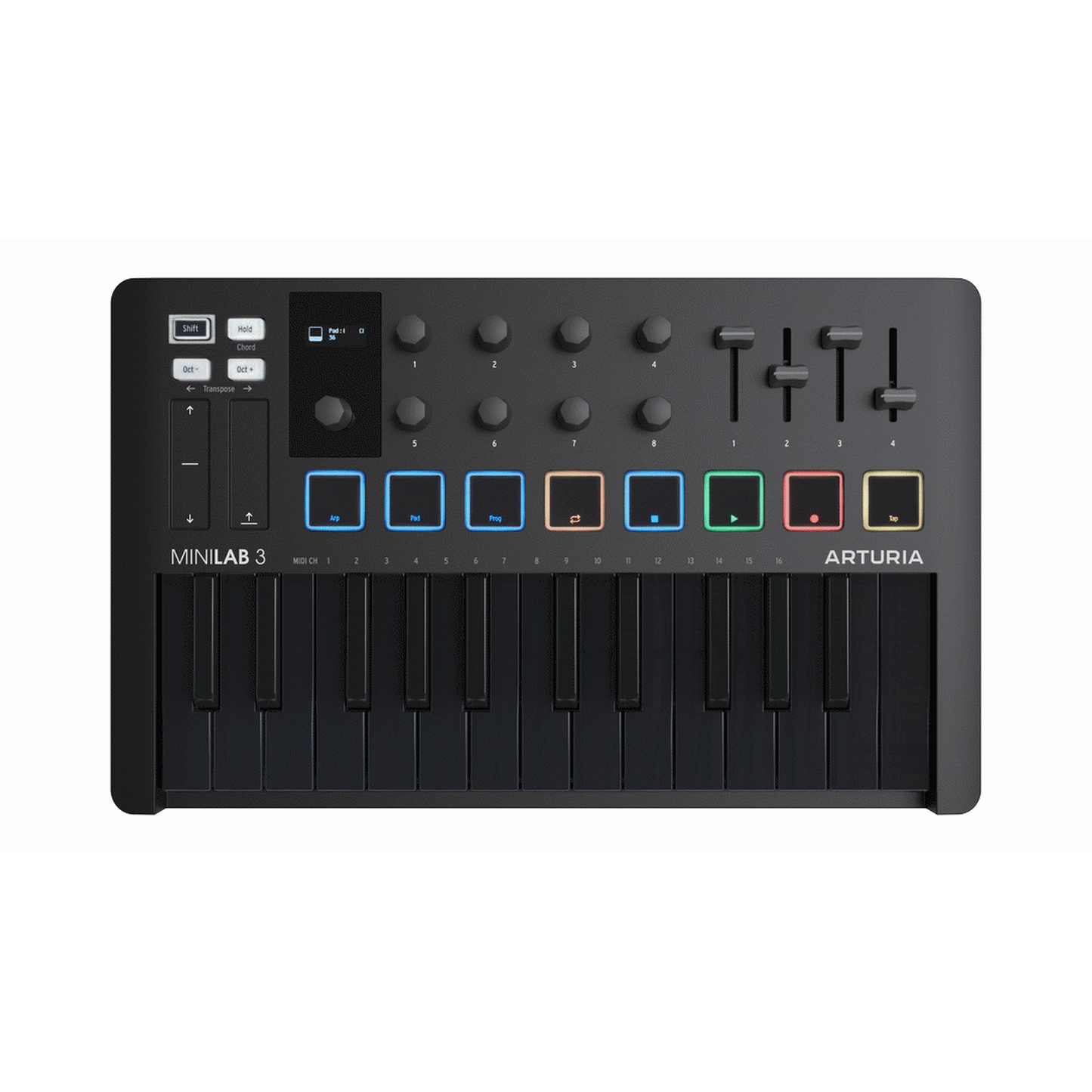 Arturia MiniLab Mk3 25-Key Universal MIDI Controller -Deep Black from Joondalup Music Centre