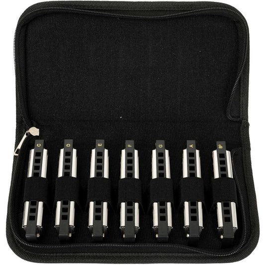 Cascha 7-Pce Blues Harmonica Set (A, Bb, C, D, E, F, G)-HARMONICA-Joondalup Music Centre