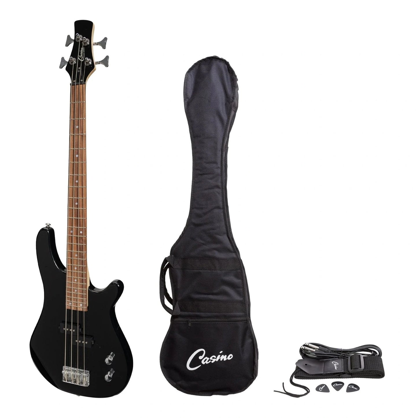 Casino '24 Series' Short Scale Tune-Style Electric Bass Set - Black