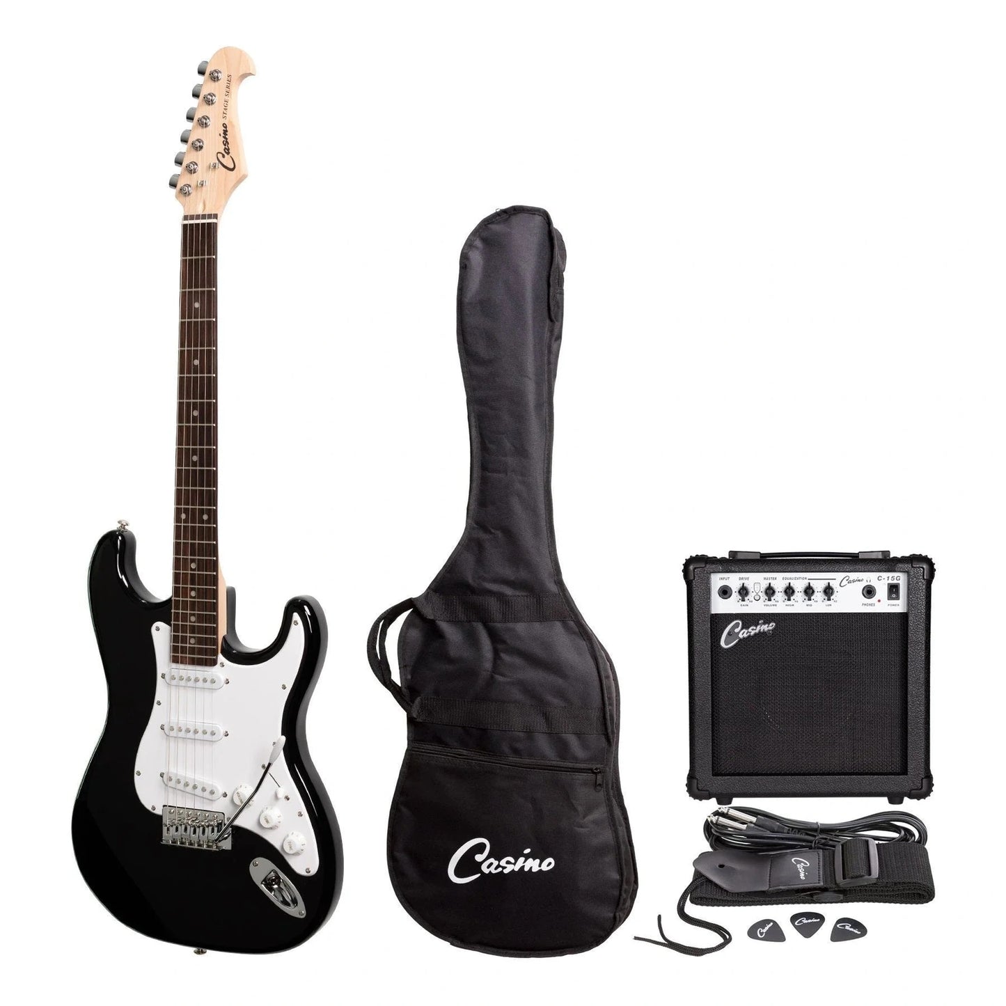 Casino ST-Style Electric Guitar Pack - Black