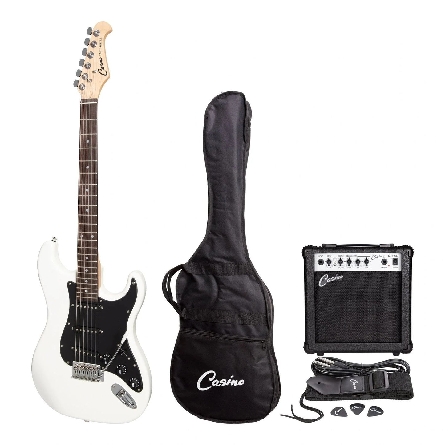 Casino ST-Style Electric Guitar Pack - White