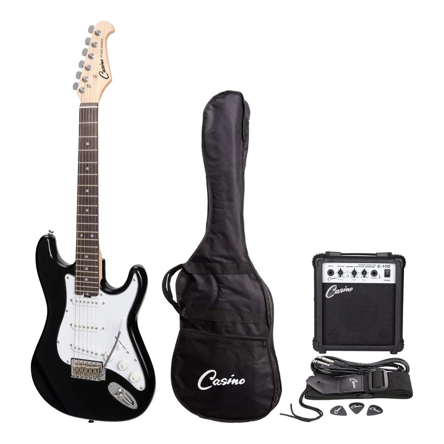 Casino ST-Style Short Scale 3/4 Electric Guitar Pack - Black from Joondalup Music Centre