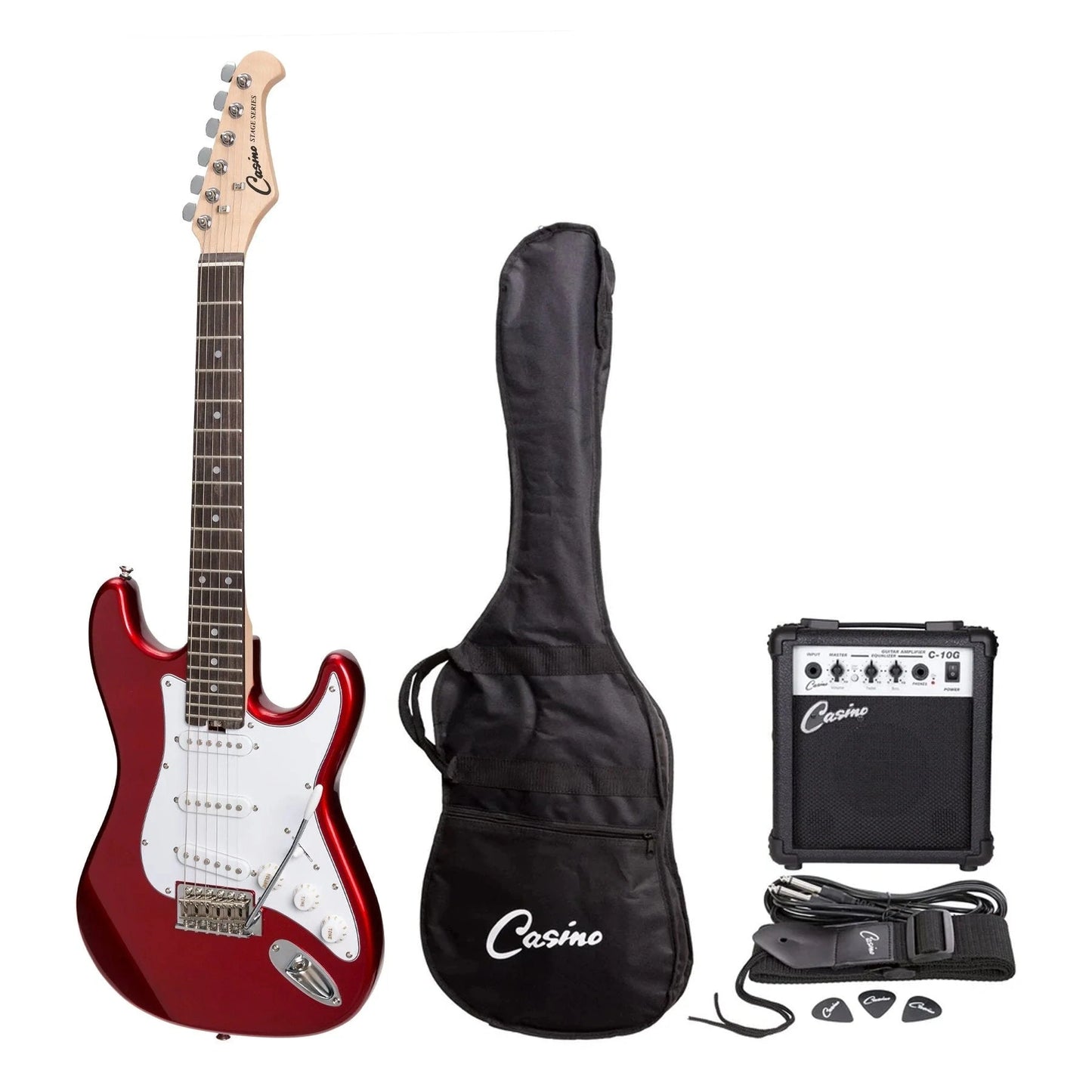 Casino ST-Style Short Scale Electric Guitar Pack - Candy Apple Red from Joondalup Music Centre