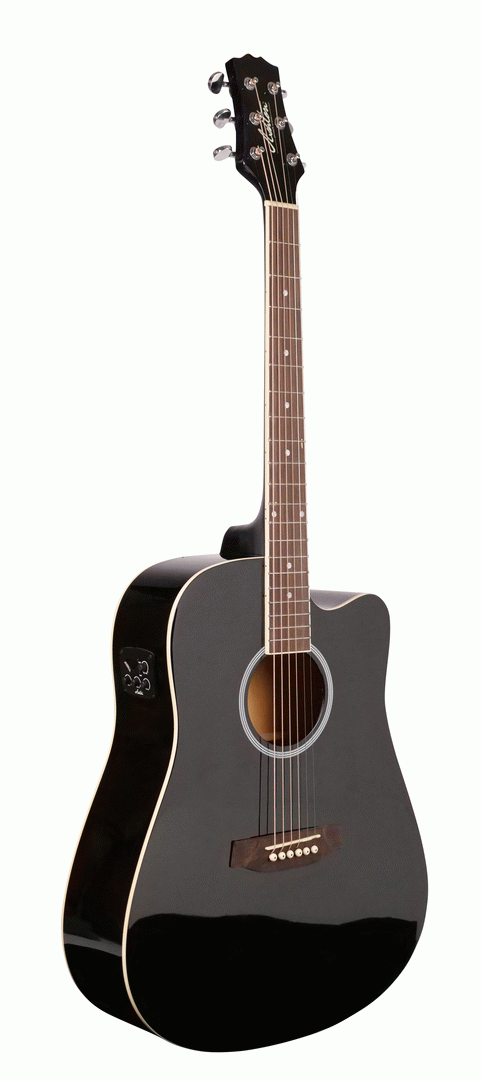 Ashton D20SCEQ Acoustic Guitar - Black - Joondalup Music Centre
