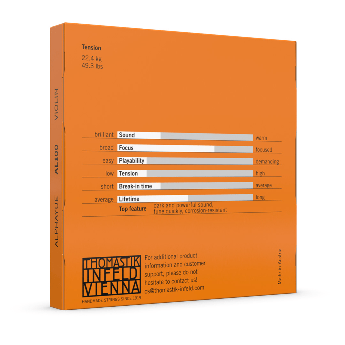 Thomastik AL100H Alphayue Violin 1/2 String Set-STRINGS-Joondalup Music Centre