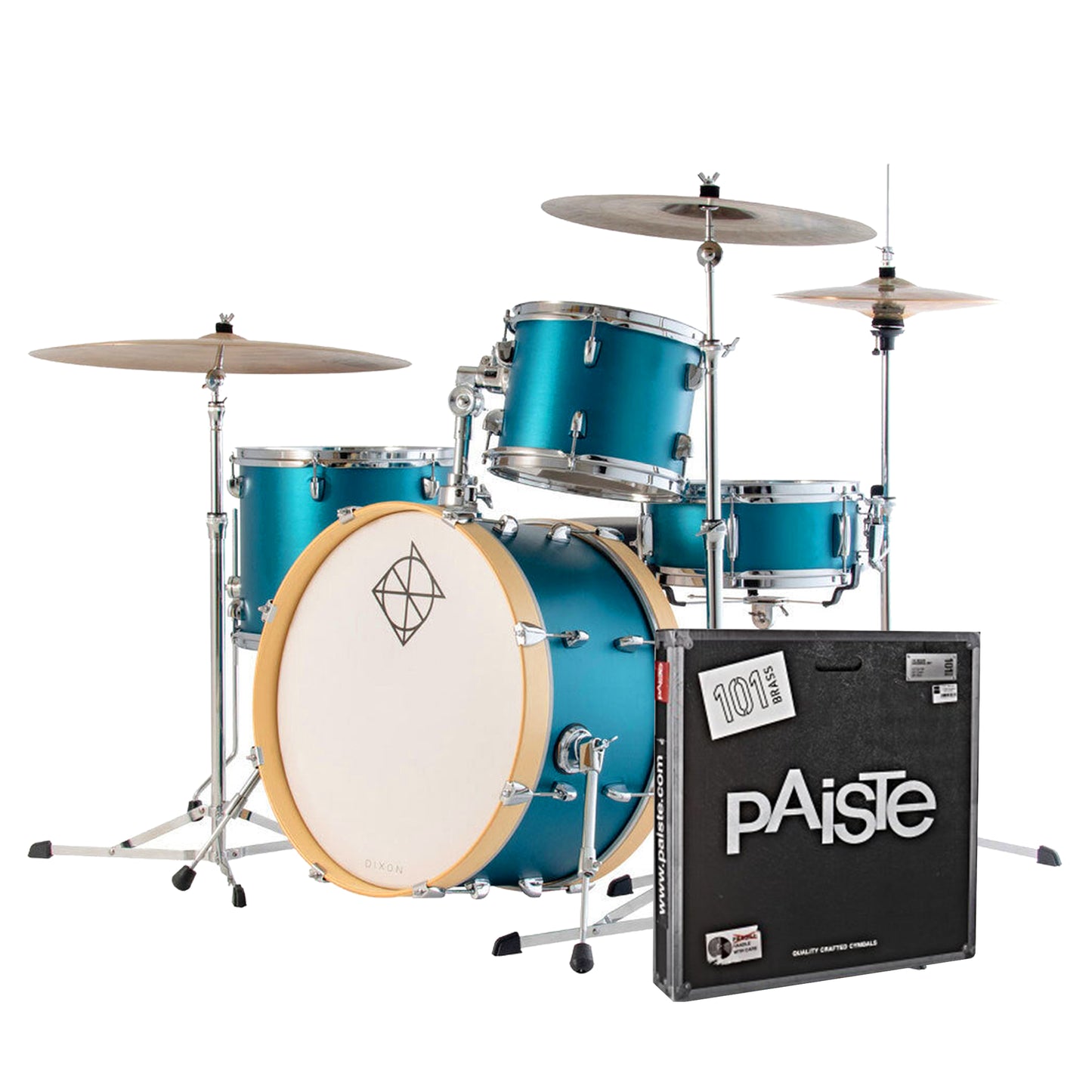 Dixon Spark Special Edition 422 Series 4-Pce Drum Kit w/Paiste 101 Cymbal Set - Dark Green Finish