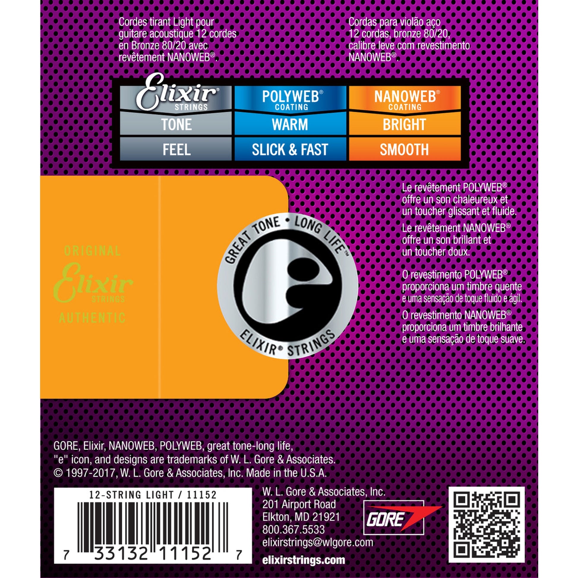 Elixir Nanoweb 80/20 12-String Acoustic Guitar Strings - 10-47 - Joondalup Music Centre