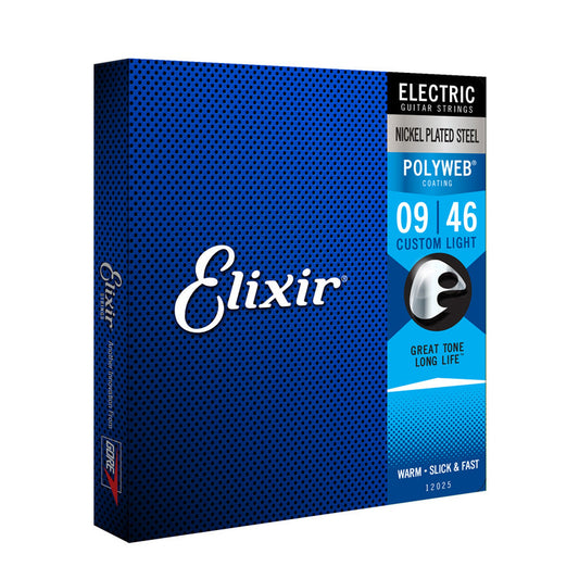 Elixir 12025 Polyweb Custom Light Electric Guitar Strings 9-46 - Joondalup Music Centre
