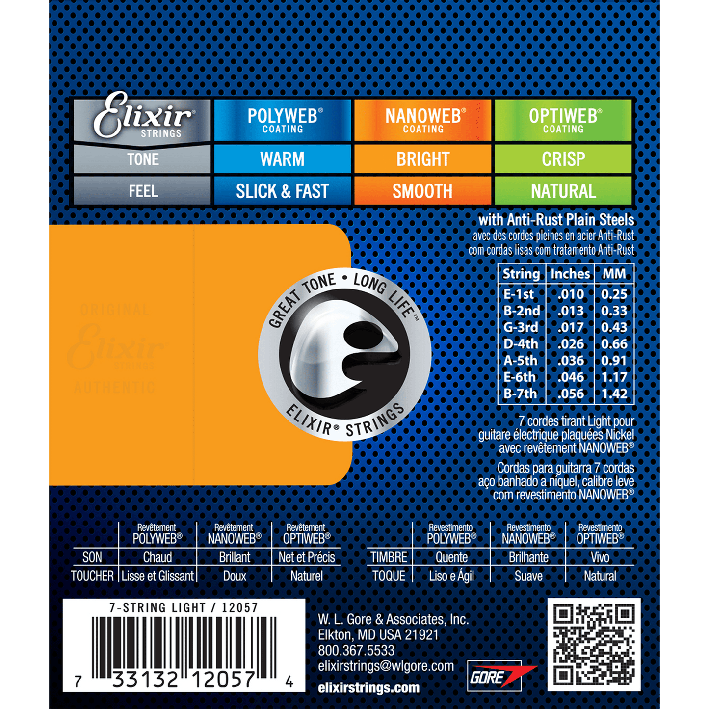 Elixir Nanoweb Electric 7 String Light 10-56 - Joondalup Music Centre