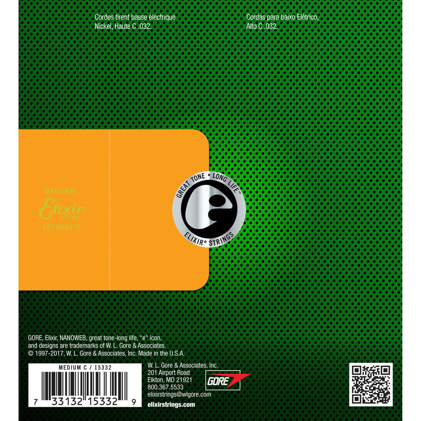 Elixir 15332 Nanoweb Single Bass Medium C .032