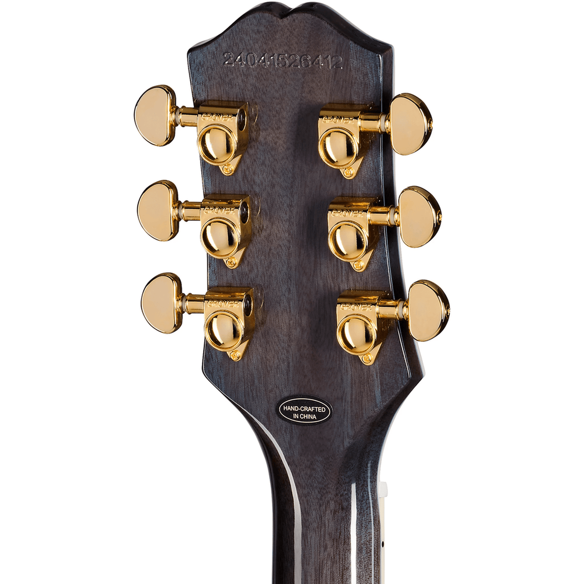 Epiphone Les Paul Custom Quilt Electric Guitar - Ocean Blue Burst neck