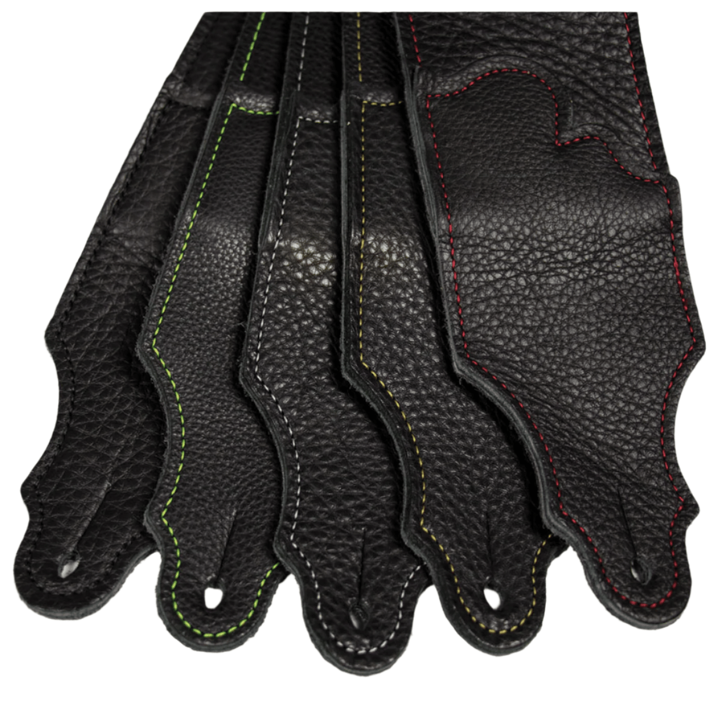 Franklin Original 2.5" Black Glove Leather Guitar Strap - Black Stitching