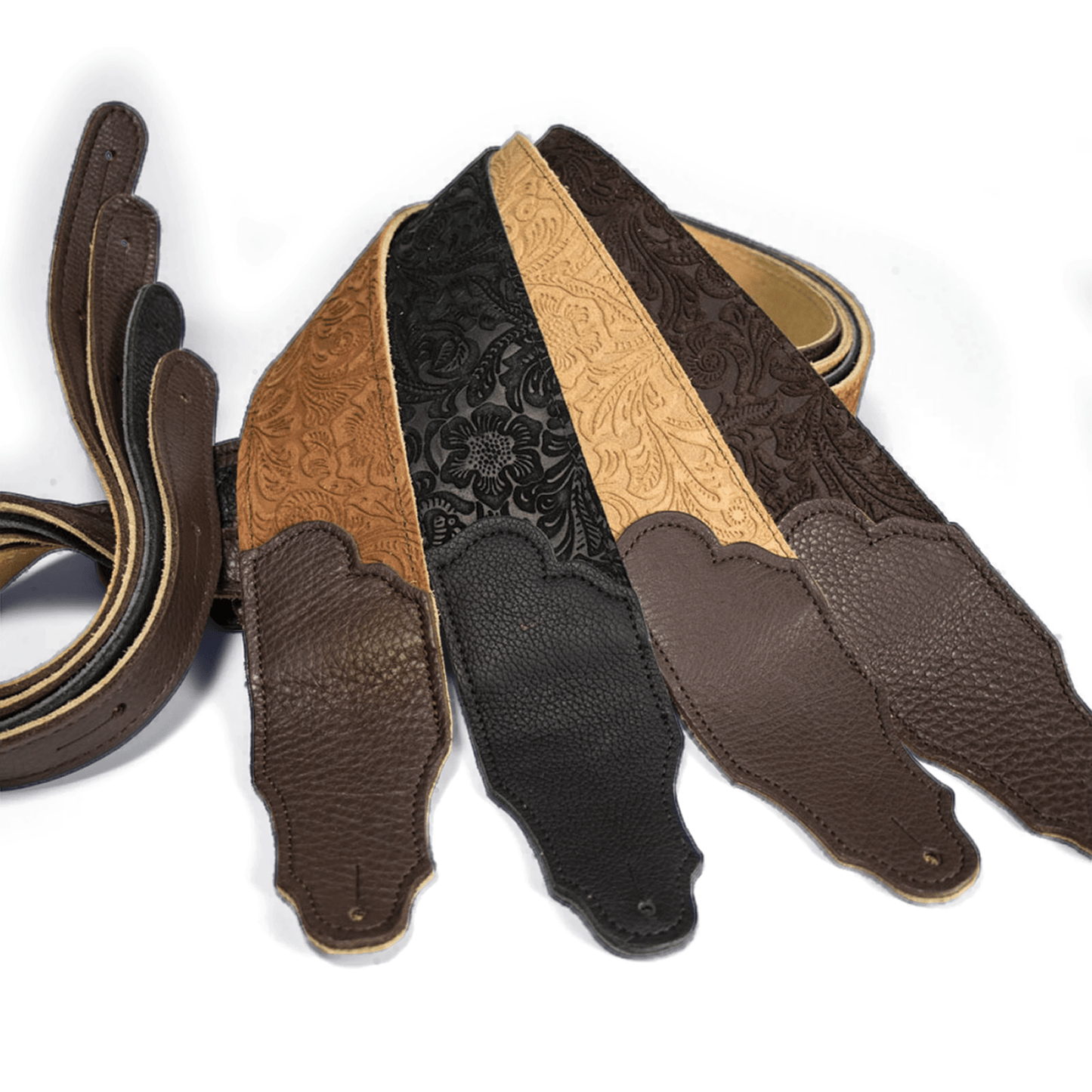 Franklin Embossed 2.5" Black Suede with Pebbled Black Glove Leather End