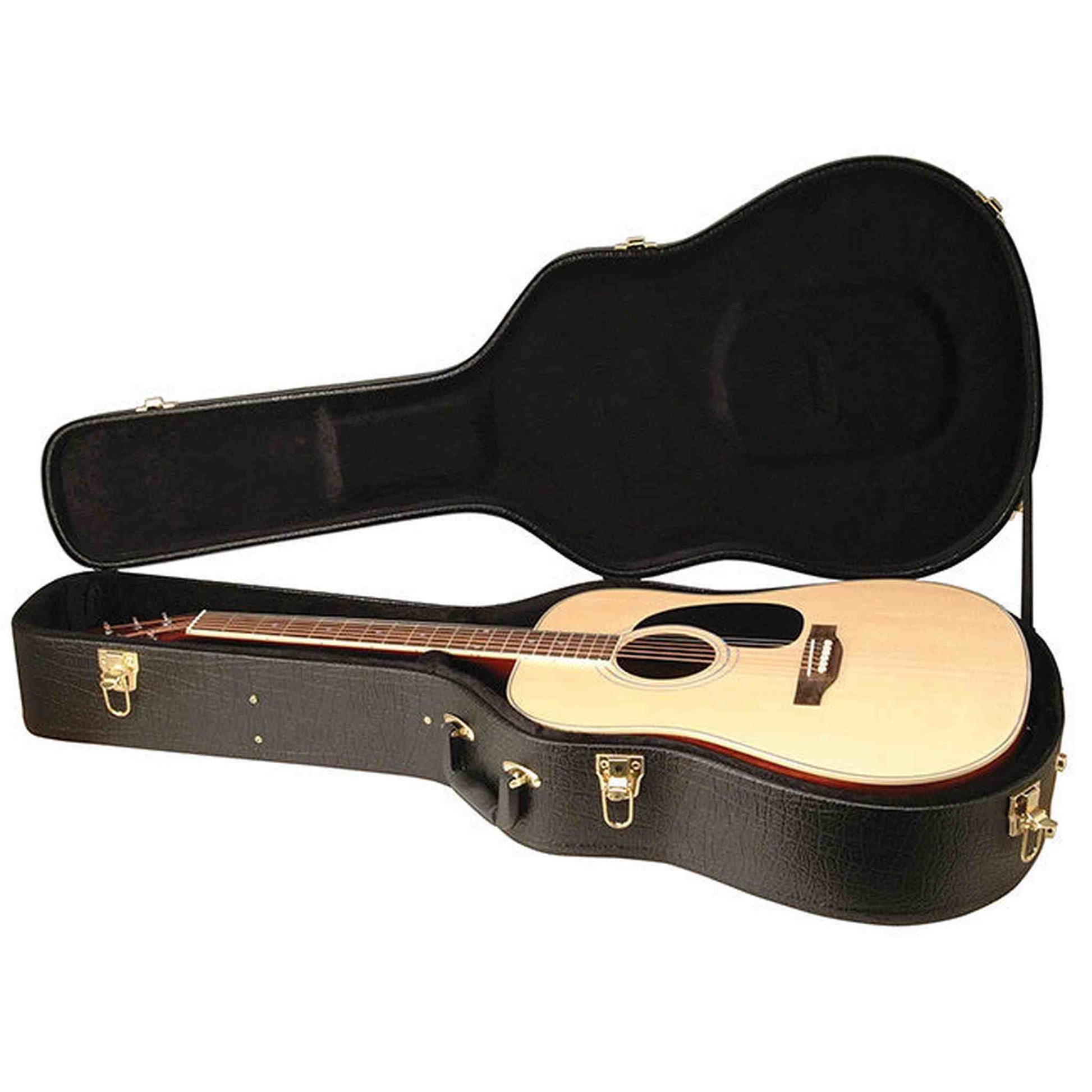 On Stage Hardshell Acoustic Guitar Case - Black-BAG/ CASE-Joondalup Music Centre