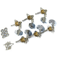 GT Acoustic/Electric Guitar Open Geared Tuning Machines in Chrome Finish (3+3)