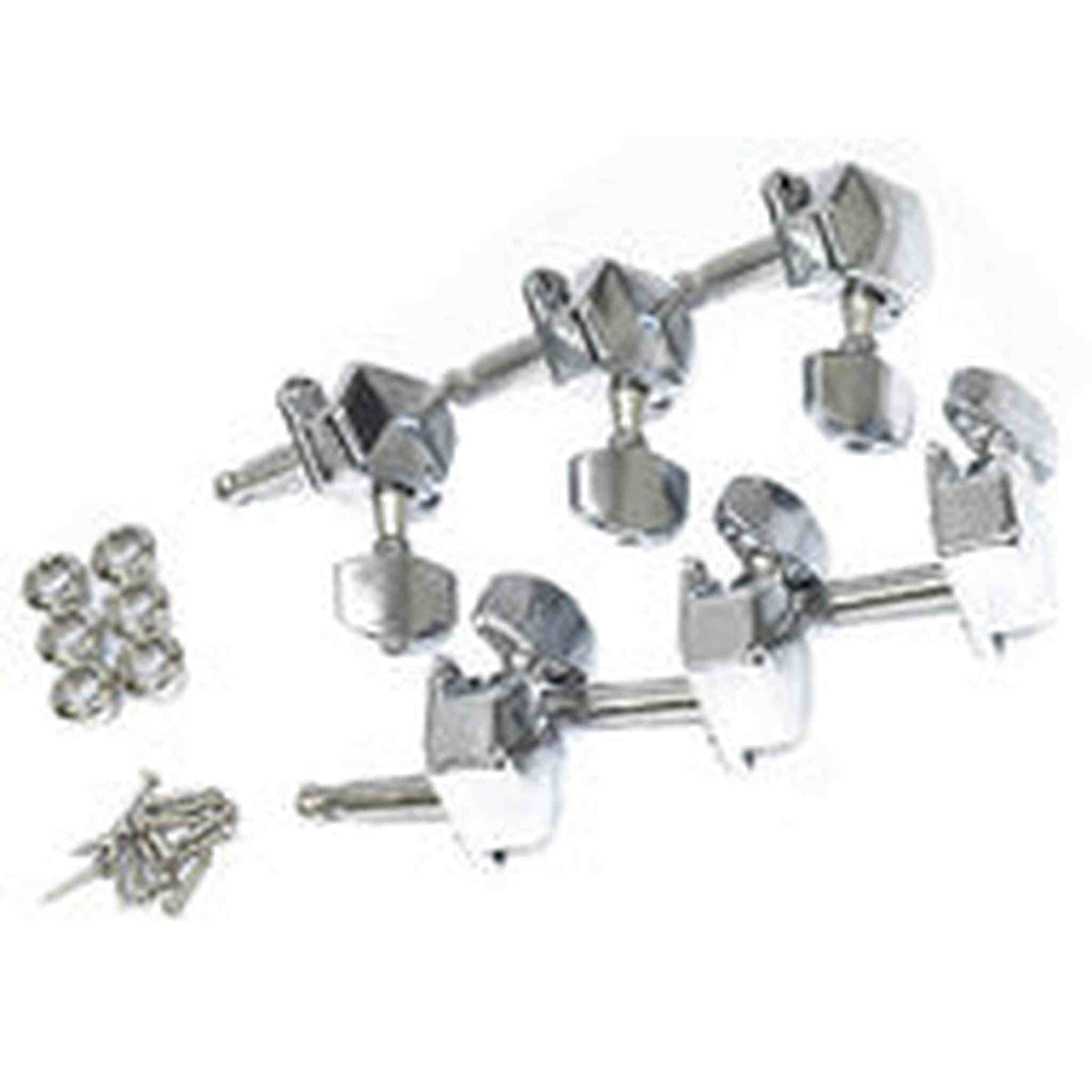 GT Electric Guitar Covered Tuning Machines in Chrome Finish (6-inline)