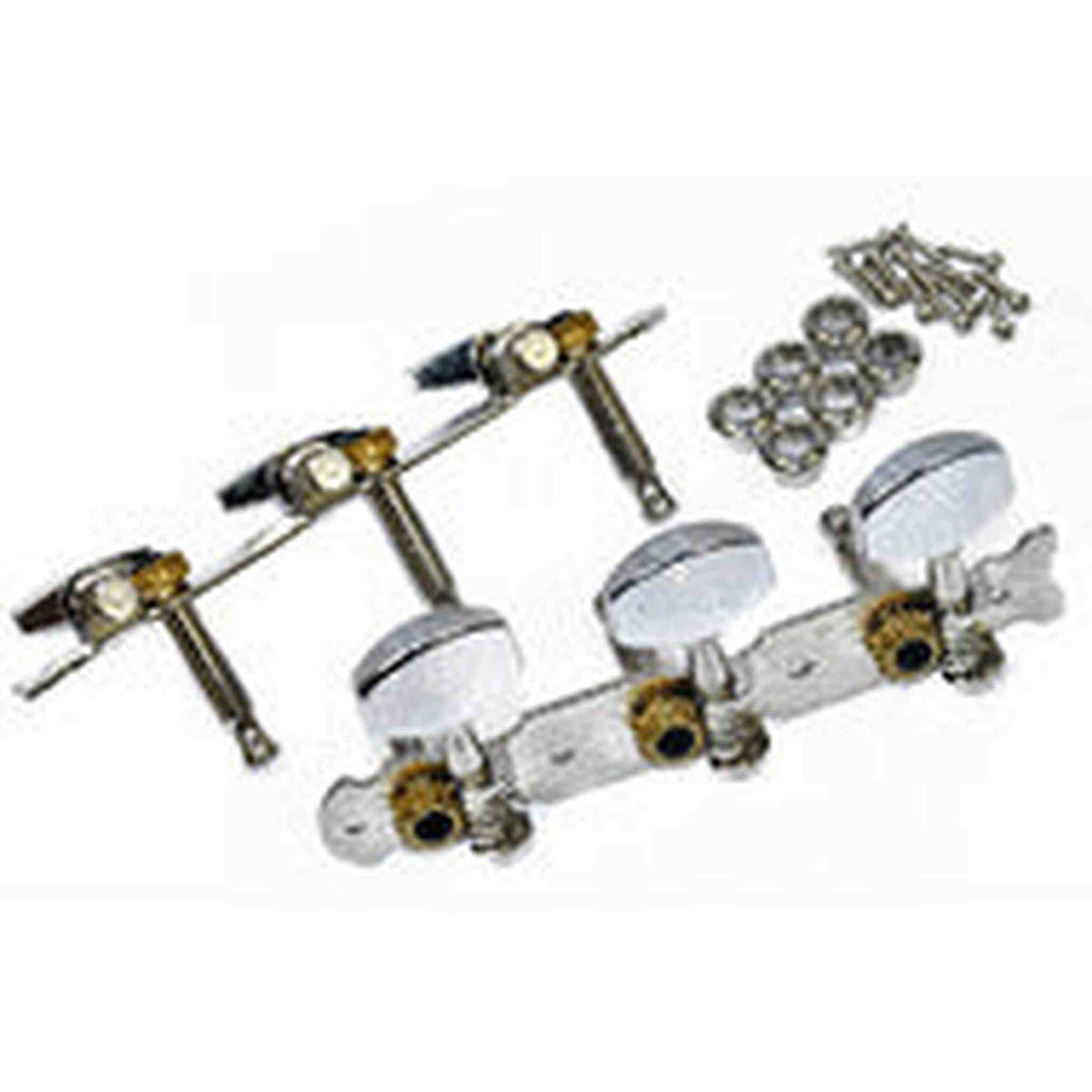 GT Acoustic Guitar Open Gear Tuning Machines on Plate in Nickel Finish (3+3)