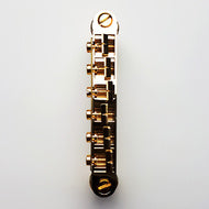 GT Vintage Style Tune-O-Matic Electric Guitar Bridge in Gold Finish
