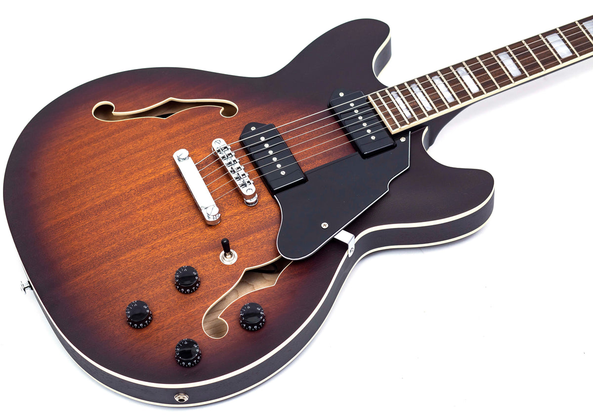 Grote 335-04 P90 Semi-Hollow Body Electric Guitar - Vintage Sunburst