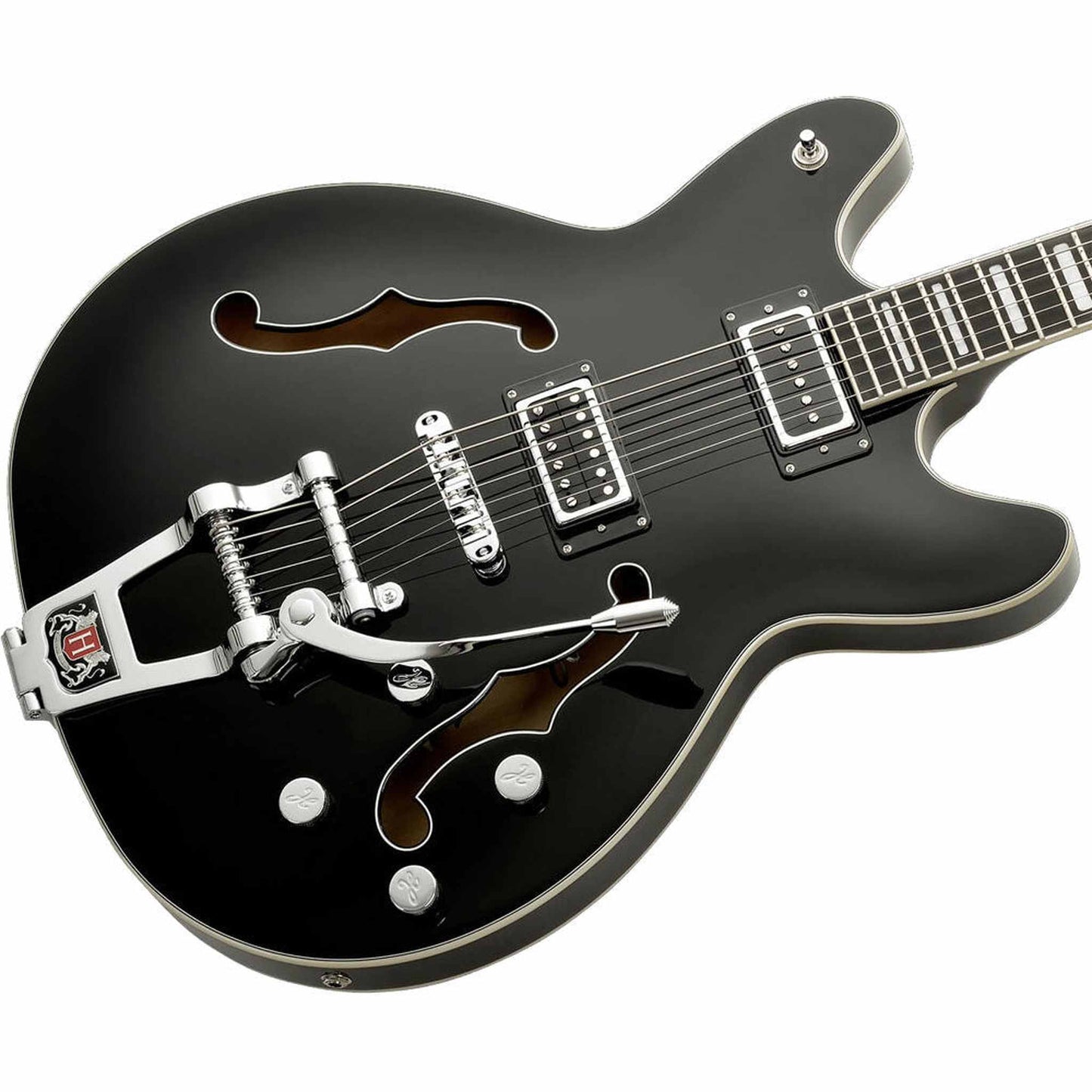 Hagstrom Tremar Viking Deluxe Baritone Electric Guitar - Black Gloss 4