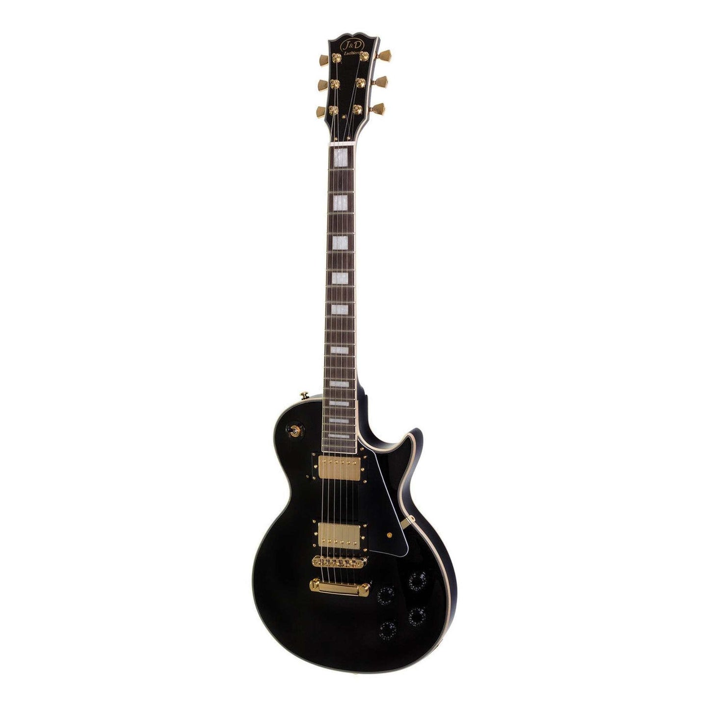 J&D Luthiers LP Custom-Style Electric Guitar - Black