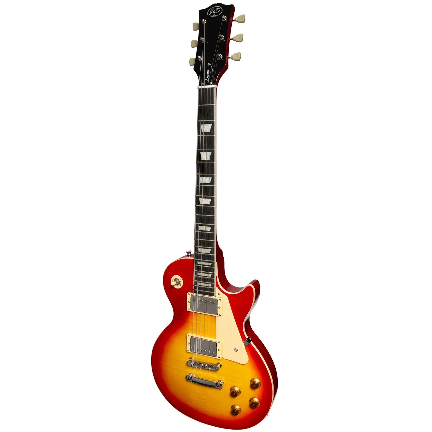 J&D Luthiers LP Custom-Style Electric Guitar - Cherry Sunburst-ELECTRIC GUITAR-Joondalup Music Centre