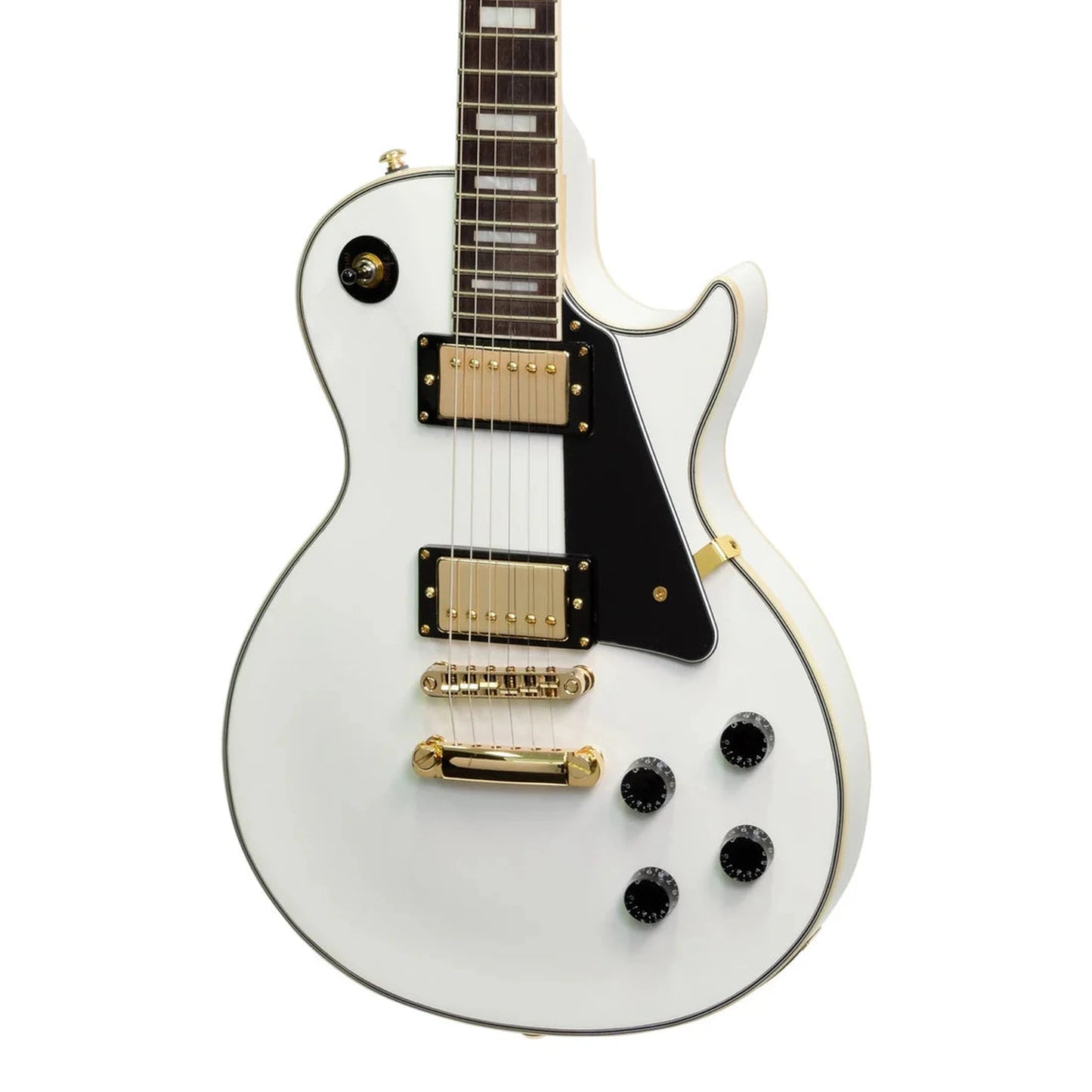 J&D Luthiers LP Custom-Style Electric Guitar - White-ELECTRIC GUITAR-Joondalup Music Centre